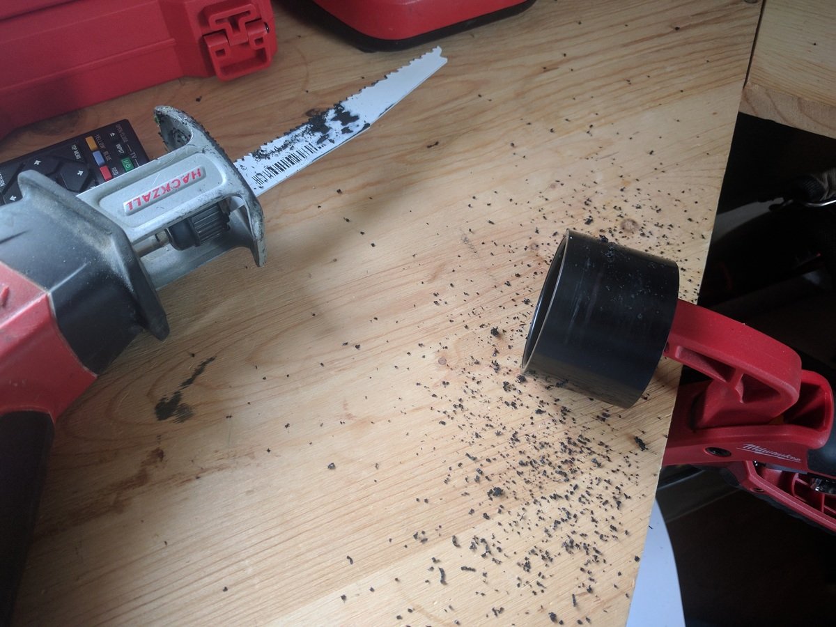Preparing the piece of ABS I'm going to use as the socket